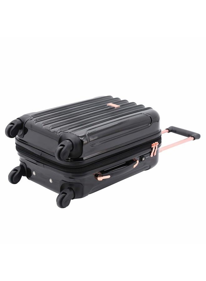 kensie Women's Alma Hardside Spinner Luggage, Metallic Black, 3-Piece Set (20/24/28), Alma Hardside Spinner Luggage - Image 5