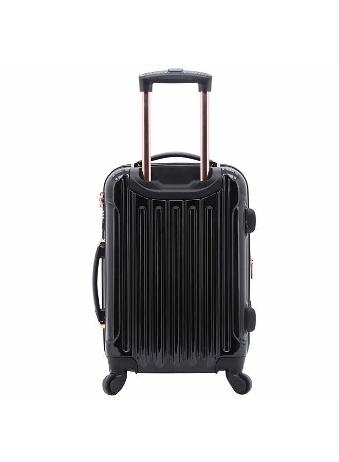 kensie Women's Alma Hardside Spinner Luggage, Metallic Black, 3-Piece Set (20/24/28), Alma Hardside Spinner Luggage - Image 4
