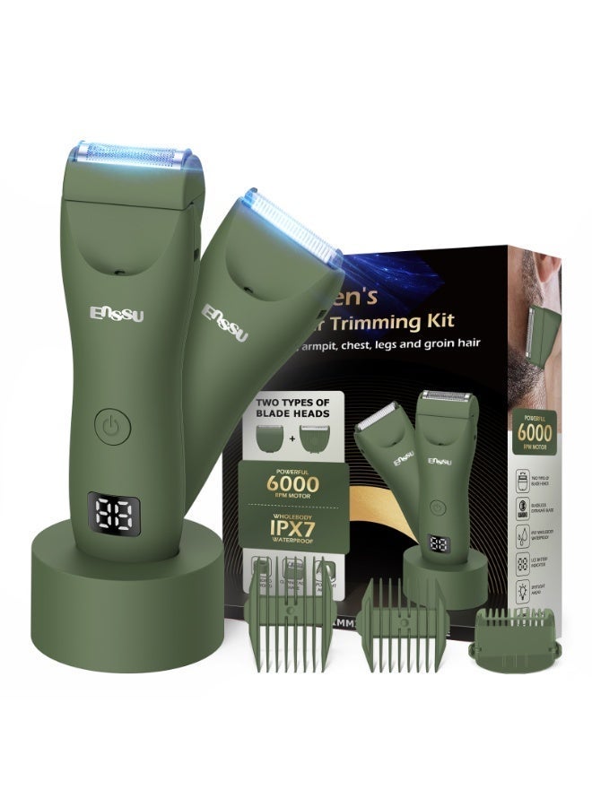 اي ان اس اس يو مقص شعر الرجال ENSSU Manscape Trimmer، مقص شعر كهربائي 2 في 1 للرجال - مقص بشفرة سيراميك وشفرة حلاقة، حلاقة بدون جروح، جهاز حلاقة مقاوم للماء IPX7 - Image 1