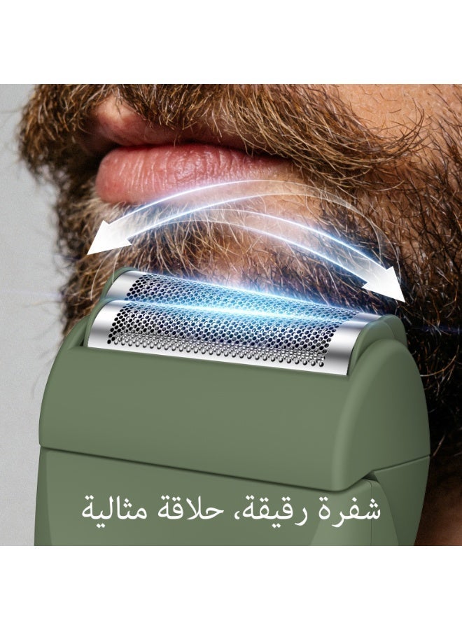 اي ان اس اس يو مقص شعر الرجال ENSSU Manscape Trimmer، مقص شعر كهربائي 2 في 1 للرجال - مقص بشفرة سيراميك وشفرة حلاقة، حلاقة بدون جروح، جهاز حلاقة مقاوم للماء IPX7 - Image 3