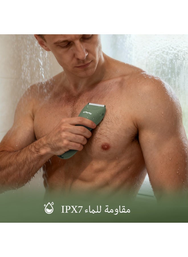 اي ان اس اس يو مقص شعر الرجال ENSSU Manscape Trimmer، مقص شعر كهربائي 2 في 1 للرجال - مقص بشفرة سيراميك وشفرة حلاقة، حلاقة بدون جروح، جهاز حلاقة مقاوم للماء IPX7 - Image 5
