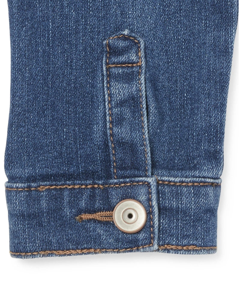 The Children's Place girls Basic Denim Jacket, Azure Wash, Large US - Image 4