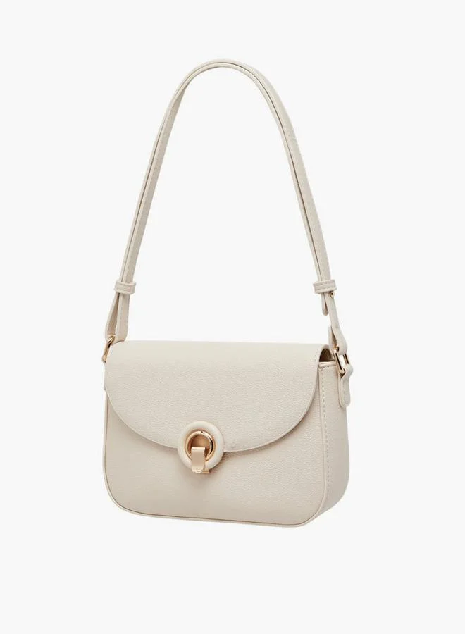 Flora Bella By Shoexpress Solid Shoulder Bag with Flap Closure
