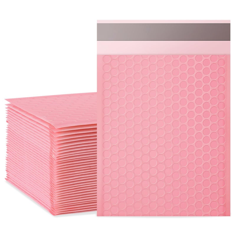 packbabol Bubble Mailers, 6x9 Inch Padded Bubble Mailers Pack of 50 Bubble Envelopes Opaque Self Seal Adhesive Waterproof Bags for Shipping and Packaging (Pink, 6x9-50) - Image 1