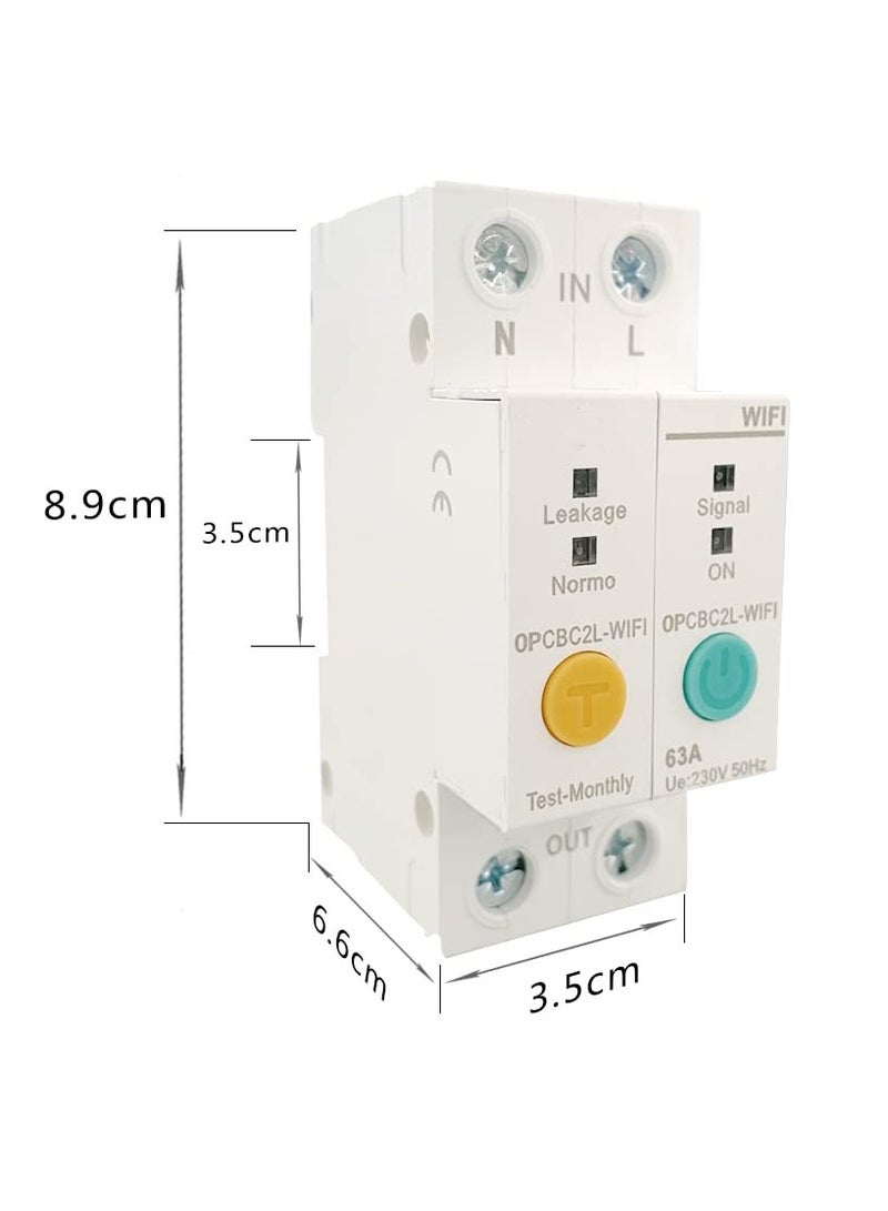 Ewelink APP 2P 63A Din Rail WiFi Energy Meter Intelligent Power Consumption kWh Circuit Breaker Switch - Image 2
