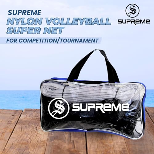 Supreme Volleyball Net Super Nylon (4 Side Tape) Tournament-Competition Net (Pack of 1). - Image 2