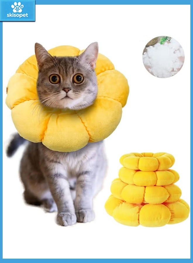 شيزوبيت طوق تعافي الكلاب الصغيرة للقطط، مخروط رقبة عباد الشمس اللطيف بعد الجراحة، طوق E للحيوانات الأليفة قابل للتعديل، شفاء الجروح المخروطية الواقية من الجراحة، الياقات الإليزابيثية للحيوانات الأليفة الصغيرة - Image 1