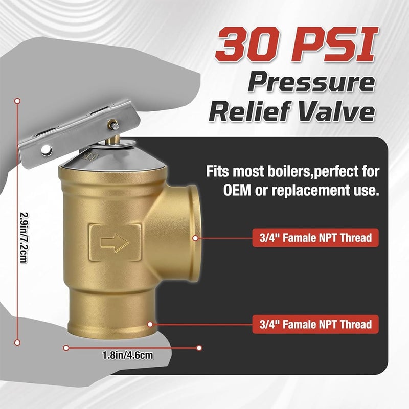 ordinarYone Lead Resistant Brass Water Heater Valves with Auto Discharge Durability for Boilers and Heating Systems - Image 4