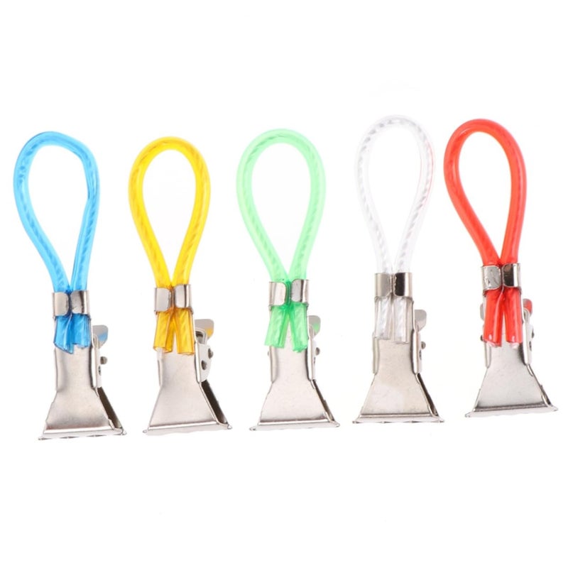 Heavy Duty Metal Towel Clips 20PCS Colorful Plastic Rope For Beach Bathing Kitchen Outdoor - Image 2