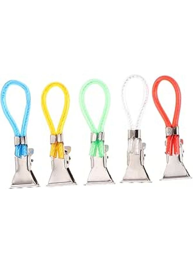 Heavy Duty Metal Towel Clips 20PCS Colorful Plastic Rope For Beach Bathing Kitchen Outdoor - Image 1