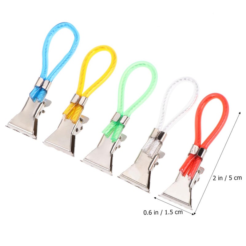 Heavy Duty Metal Towel Clips 20PCS Colorful Plastic Rope For Beach Bathing Kitchen Outdoor - Image 3