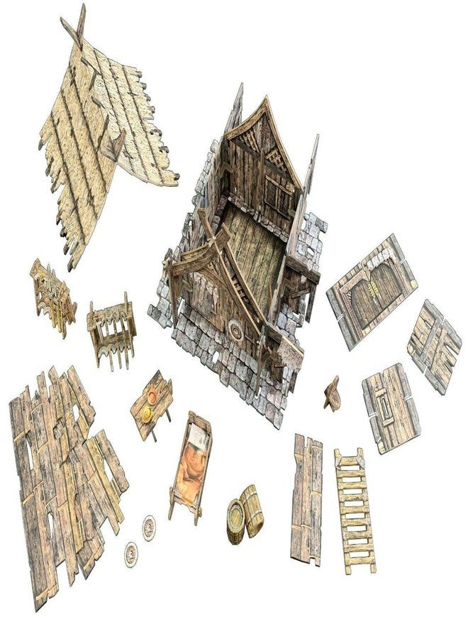 Battle Systems Fantasy Terrain Log Hut/Northern Homestead - 28-35mm DND D&D RPG Wargames Historical/Fantasy Card Scenery - Image 2