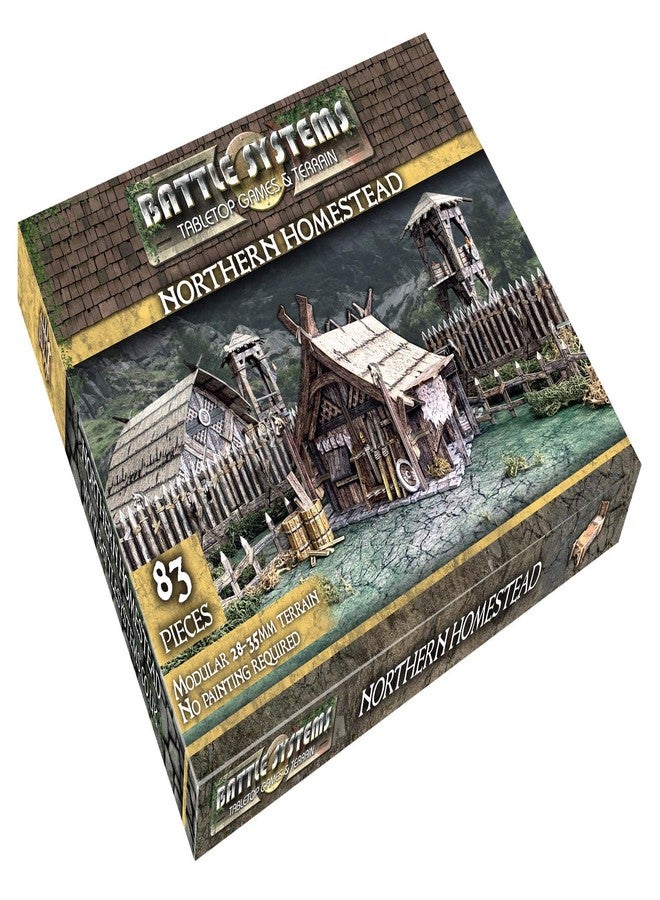 Battle Systems Fantasy Terrain Log Hut/Northern Homestead - 28-35mm DND D&D RPG Wargames Historical/Fantasy Card Scenery - Image 1
