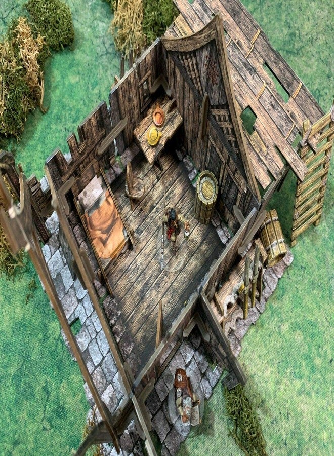 Battle Systems Fantasy Terrain Log Hut/Northern Homestead - 28-35mm DND D&D RPG Wargames Historical/Fantasy Card Scenery - Image 3