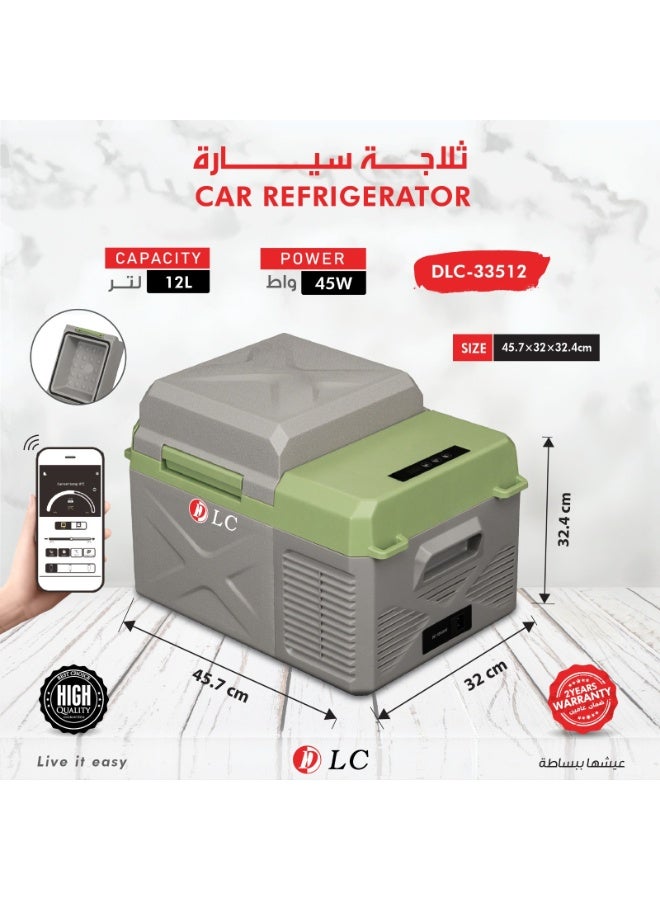 DLC 12-Liter Car Refrigerator/Freezer With Mobile Phone Control - Image 1