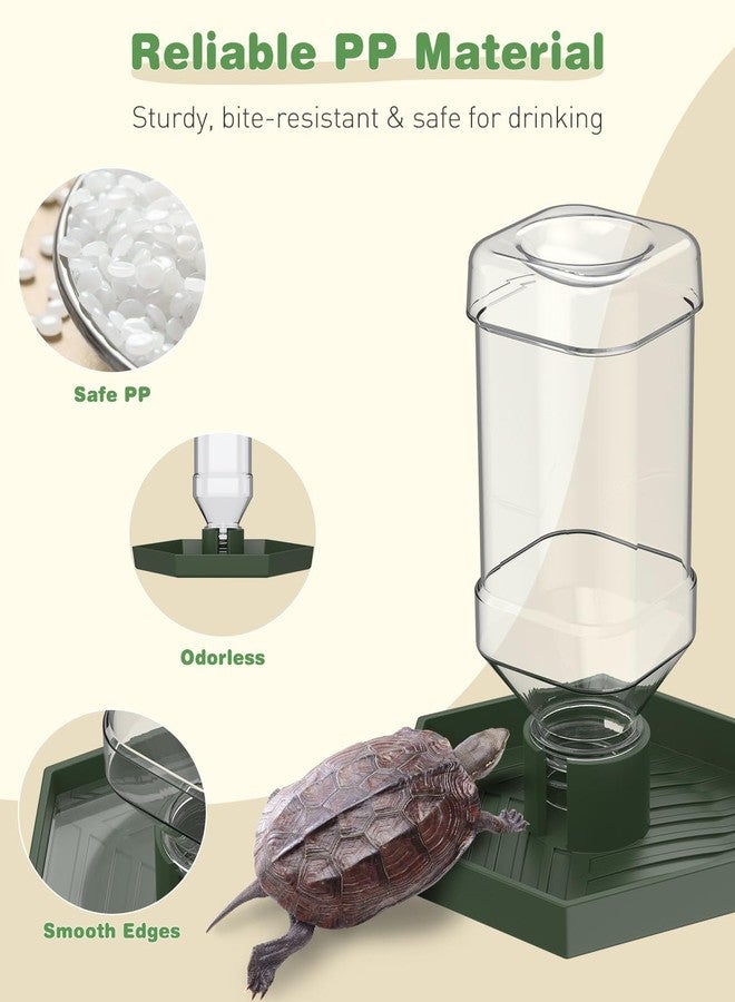 باوفلي موزع مياه على شكل ذبابة، وعاء ماء للسلحفاة، وعاء ماء للثعبان والتنين الملتحي، موزع مياه أوتوماتيكي لحوض الزواحف مناسب للسلاحف والسحالي والحرباء، صغير الحجم - Image 5