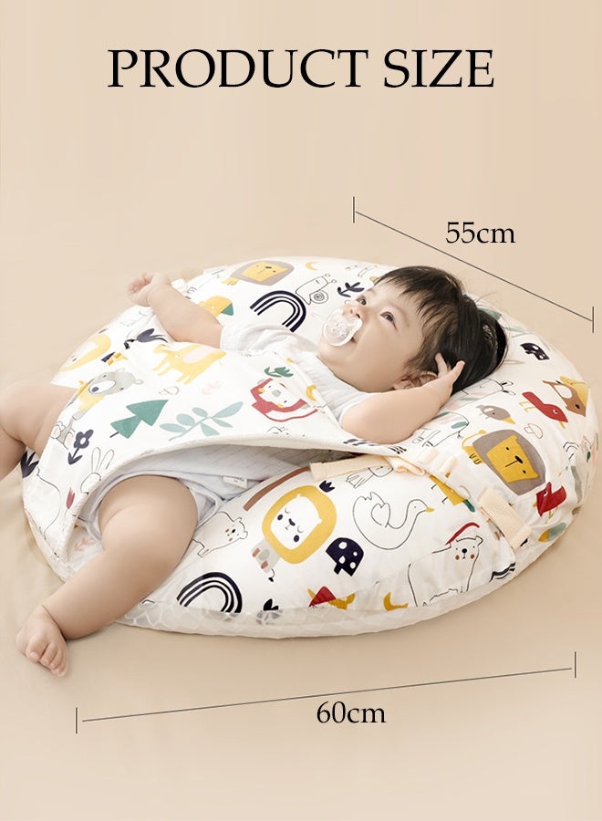 DUNISO وسادة زاوية سرير مضادة للتقيؤ للأطفال، وسادة منحدر للأطفال الرضع، وسادة تغذية للأطفال الصغار، وسادة ثلاثية الأبعاد خماسية الشكل، وسادة نوم للرضاعة، دعم للرقبة للأطفال - Image 2