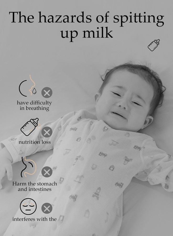 DUNISO وسادة زاوية سرير مضادة للتقيؤ للأطفال، وسادة منحدر للأطفال الرضع، وسادة تغذية للأطفال الصغار، وسادة ثلاثية الأبعاد خماسية الشكل، وسادة نوم للرضاعة، دعم للرقبة للأطفال - Image 5