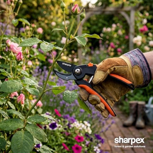 Sharpex Heavy Duty 8 Inch Garden Bypass Pruning Shears | SK5 Carbon Steel With Teflon Coating Blade | Tree Trimmers Secateurs, Plant Cutter For Home Gardening Scissors, Plant Branch Cutter For Tree - Image 2