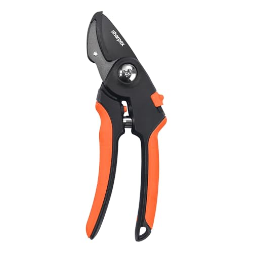 Sharpex Heavy Duty 8 Inch Garden Bypass Pruning Shears | SK5 Carbon Steel With Teflon Coating Blade | Tree Trimmers Secateurs, Plant Cutter For Home Gardening Scissors, Plant Branch Cutter For Tree - Image 1