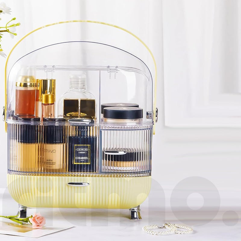 Ritmo Egg Shape Makeup Organizer for Dressing Table Portable Cosmetic Storage Box College Dorm Preppy Skin Care Organizer - Image 5