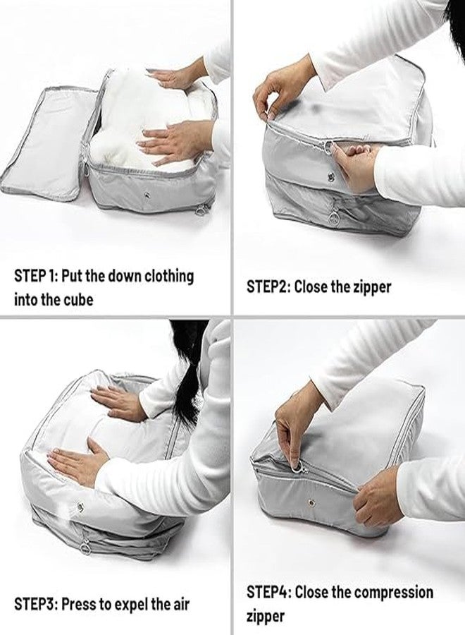 DHULKI Modern Space Saving Self Compression Cloth Bag Moving Bags Storage Bags With Zipper Easy To Storage For Travel Luggage Suitable For Suitcase Ideal For Men & Women Pack Of 1 - Image 5