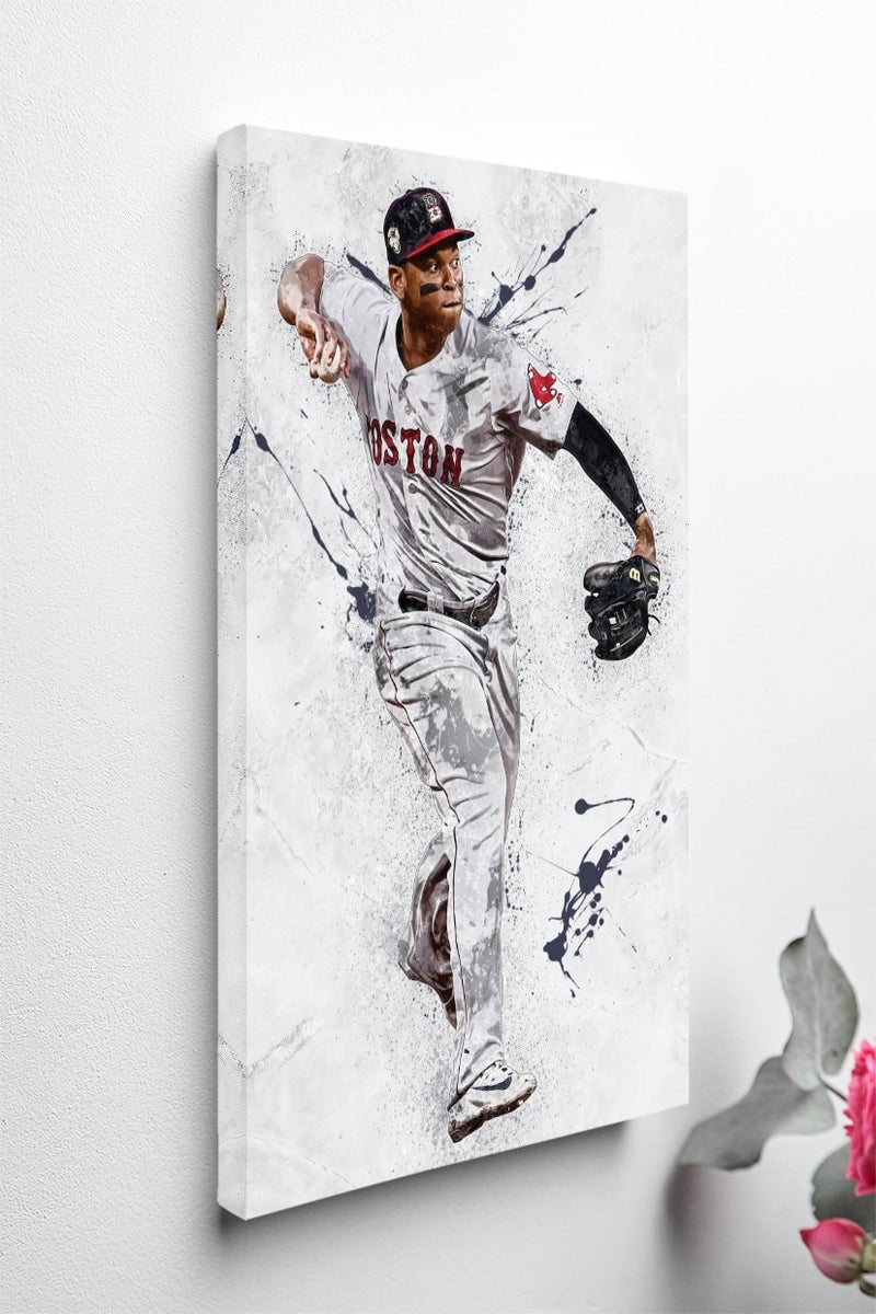 TNESSENTIAL Rafael Devers Poster Boston Red Sox Framed Canvas Print, Baseball Player, MLB Art Print Home Decor Artwork E50 Birthday Gift - Image 2
