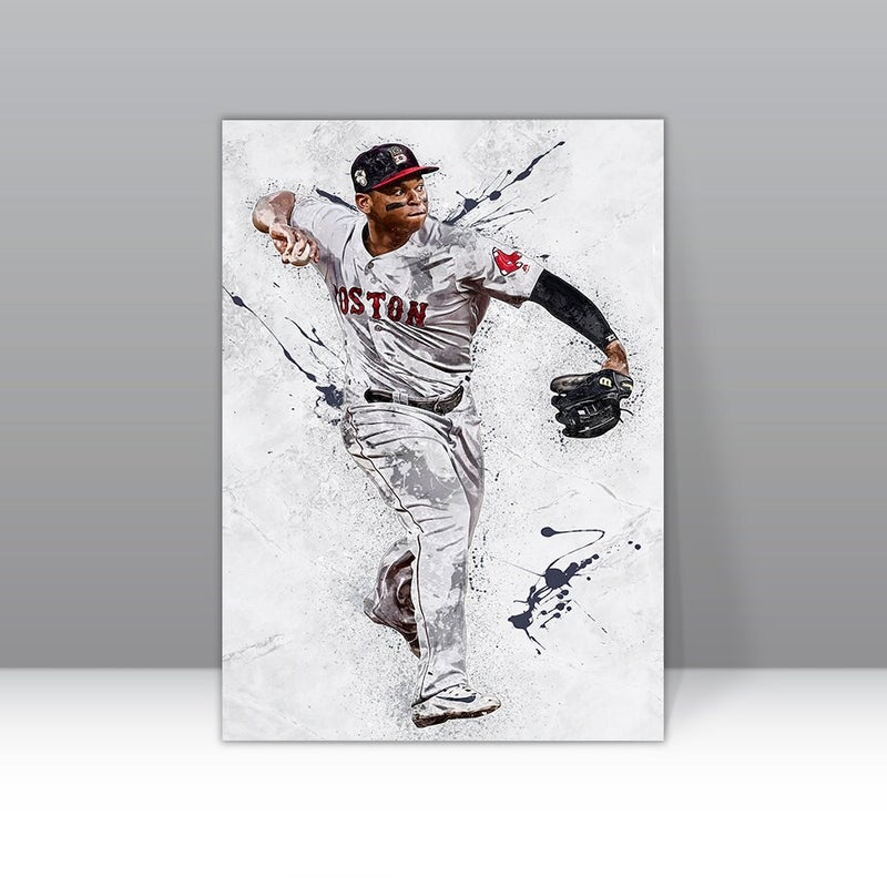 TNESSENTIAL Rafael Devers Poster Boston Red Sox Framed Canvas Print, Baseball Player, MLB Art Print Home Decor Artwork E50 Birthday Gift - Image 1