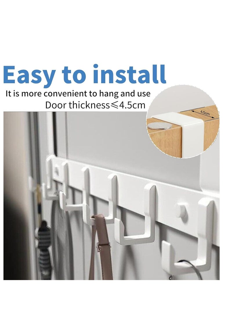 Rightsure Door Hanger, Over The Door Hook, Moving 7-Hooks Over Door Coat Rack for Hanging, Aluminum Heavy Duty Door Organizer for Towels, Clothes, Hats, Bag, Behind Back of Door Bathroom ,White,A  - Image 4