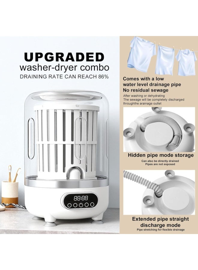 3L Portable Mini Washing Machine – Foldable 3 in 1 Washer with Built-in Spin Basket for Underwear, Socks, Baby Clothes and Small Towels – Size 16.5 × 16.5 × 28 cm – Lightweight Compact Portable Washer for Home, Travel, Camping, Hotels and Apartments - Image 3