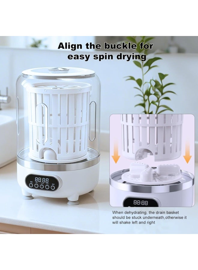 3L Portable Mini Washing Machine – Foldable 3 in 1 Washer with Built-in Spin Basket for Underwear, Socks, Baby Clothes and Small Towels – Size 16.5 × 16.5 × 28 cm – Lightweight Compact Portable Washer for Home, Travel, Camping, Hotels and Apartments - Image 4