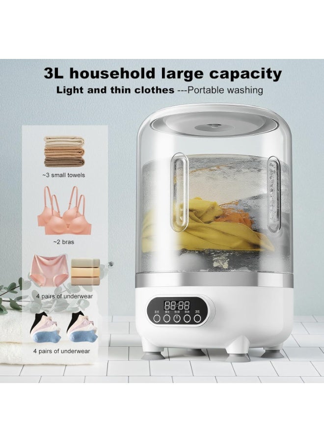 3L Portable Mini Washing Machine – Foldable 3 in 1 Washer with Built-in Spin Basket for Underwear, Socks, Baby Clothes and Small Towels – Size 16.5 × 16.5 × 28 cm – Lightweight Compact Portable Washer for Home, Travel, Camping, Hotels and Apartments - Image 2