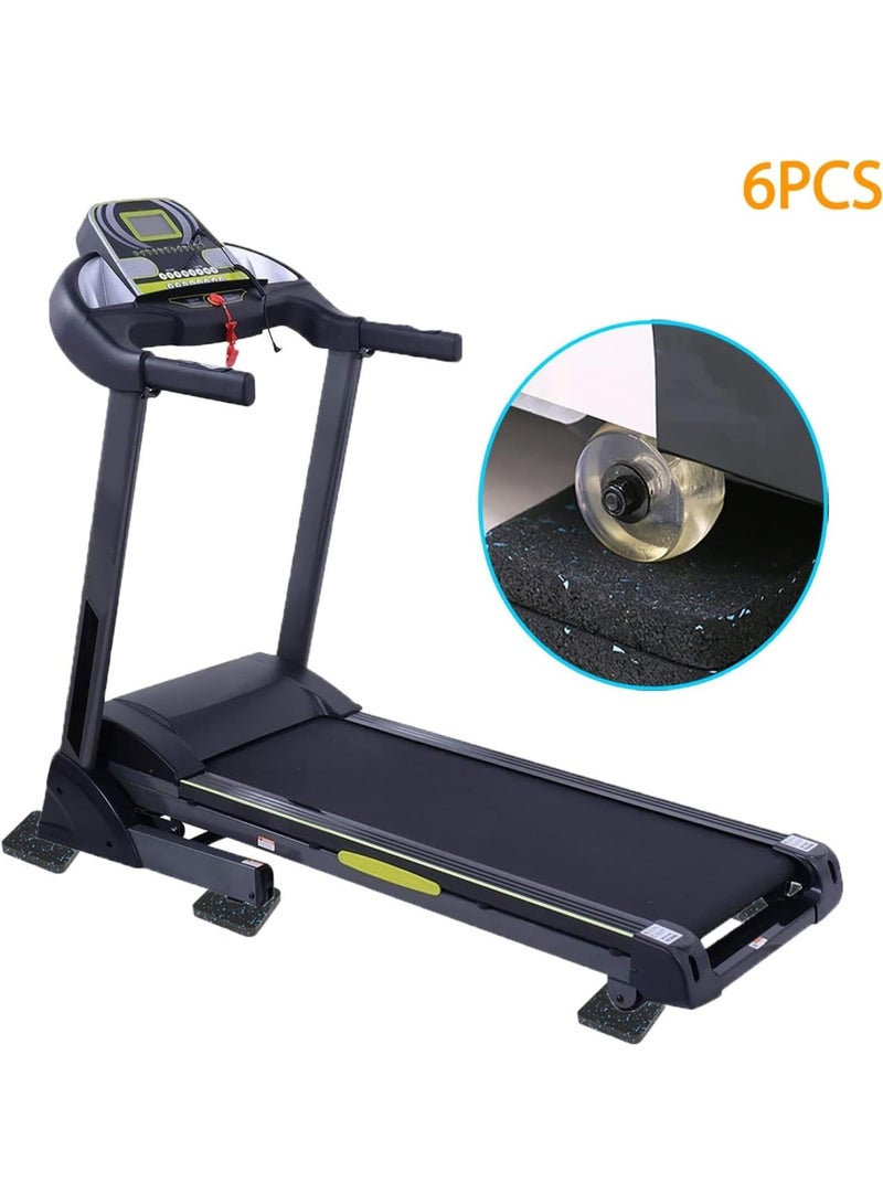Y&D 6 pcs Anti Vibration Pads, Black Treadmill Mat Pads Shock Absorbing Mat, Noise Reduction Floor Protection Sheets - Image 3