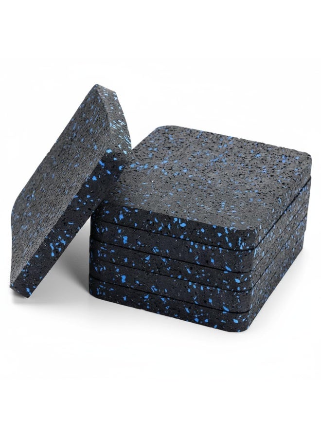 Y&D 6 pcs Anti Vibration Pads, Black Treadmill Mat Pads Shock Absorbing Mat, Noise Reduction Floor Protection Sheets - Image 1