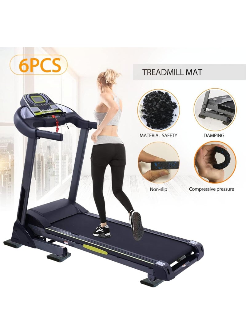 Y&D 6 pcs Anti Vibration Pads, Black Treadmill Mat Pads Shock Absorbing Mat, Noise Reduction Floor Protection Sheets - Image 2