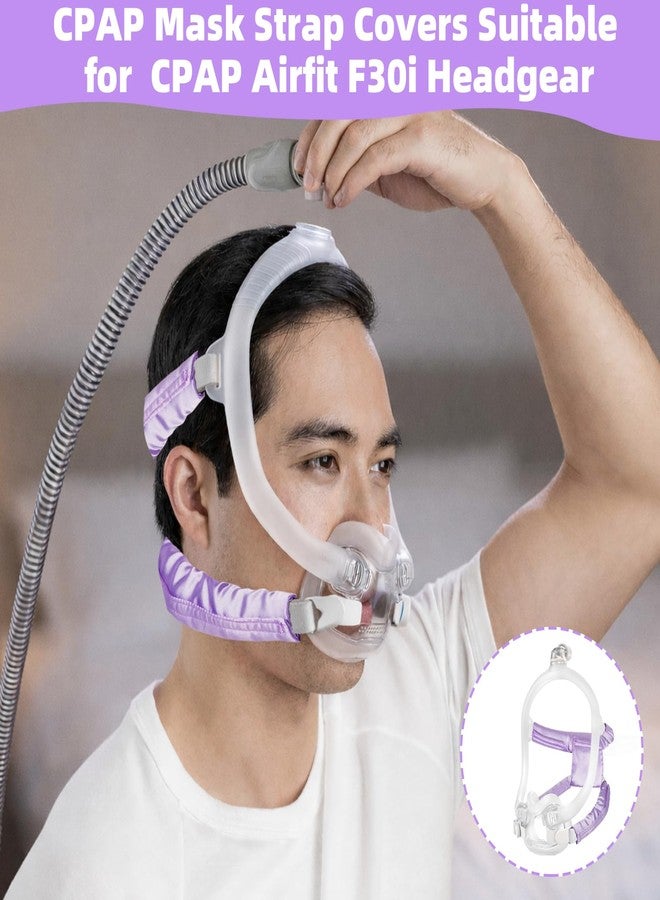 3 أغطية ساتان لأحزمة قناع جهاز التنفس CPAP، أغطية مريحة لأحزمة جهاز التنفس CPAP، واقي شعر حريري لجهاز التنفس CPAP يناسب غطاء الرأس F30i، وسائد قناع جهاز التنفس CPAP مضادة للتجاعيد لتقليل العلامات الحمراء (بنفسجي) - Image 5