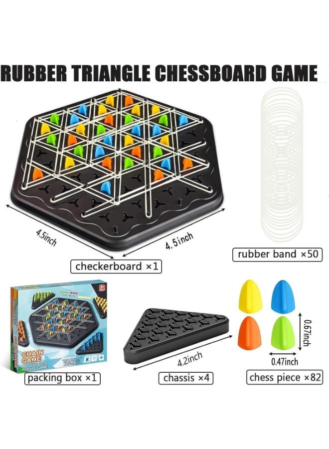 Chain Triangle Game, Chain Triangle Chess Game,Triggle Rubber Band Game,2 to 4 Players for Family,Party (Black) - Image 2