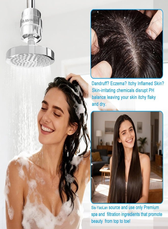 SIS-YAOLAN 36 Stage High Output Shower Filter for Hard Water Fan-Shaped Even Flow, Removes Chlorine, Heavy Metals, Sediment & Odor - Universal Replacement Filter for Handheld & Fixed Showerheads - Image 4