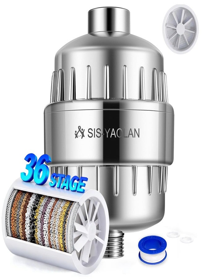 SIS-YAOLAN 36 Stage High Output Shower Filter for Hard Water Fan-Shaped Even Flow, Removes Chlorine, Heavy Metals, Sediment & Odor - Universal Replacement Filter for Handheld & Fixed Showerheads - Image 1