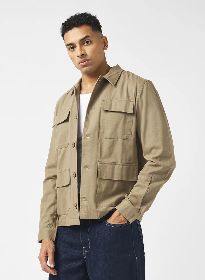 برايف سول Button Through Pocket Design Shacket