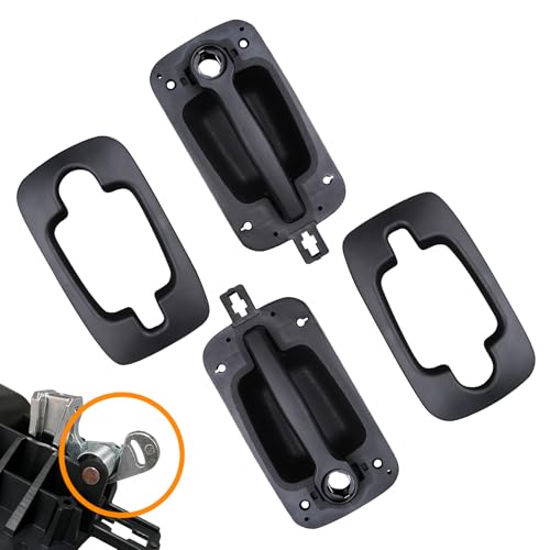 APPERFiT Exterior Door Handle with Bezel Cover Textured Black 7605107 7605108 7605535 Compatible with International Trucks ProStar 4100 4200 4400 7300 7400 7500 7600 7700 8500 8600 - Image 1