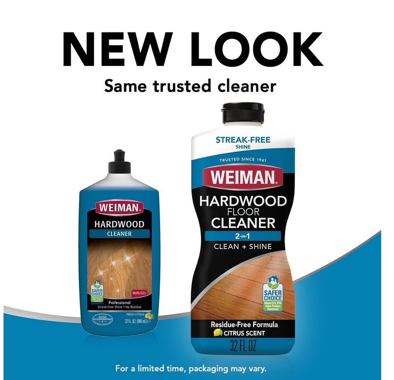 Weiman Hardwood Floor Cleaner 2-in-1 Clean & Shine 946ml Citrus Scent Streak-Free Residue-Free Wood Floor Cleaning Solution Safe Choice EPA Certified Multi Surface Hardwood Care - Image 2