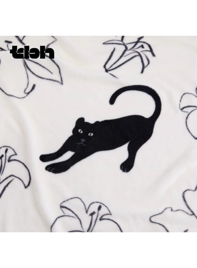 Tbh Z Series Black Leopard Flannel Blanket, Living Room Sofa Throw, Office Nap Blanket, Portable Fleece Blanket, Skin-friendly Plush Blanket - Image 2