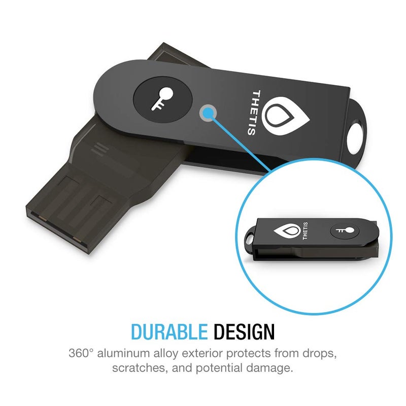 THETIS FIDO2 Security Key [Folding Design] Thetis Universal Two Factor Authentication USB (Type A) for Multi-Layered Protection (HOTP) in Windows/Linux/Mac OS,Gmail,Facebook,Dropbox,SalesForce,GitHub - Image 3