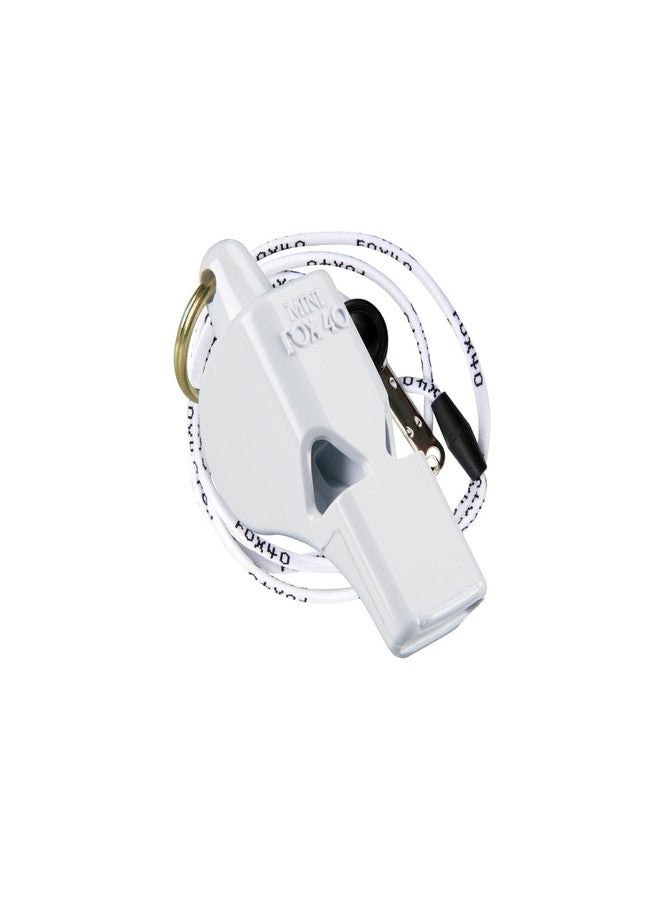 Fox 40 Mini Safety Whistle with Breakaway Lanyard White