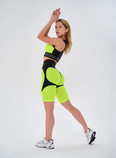 Bona Fide Bona Fide Premium Quality High Waist Biker Shorts for Women with Push Up - Womens Shorts for Gym, Workout