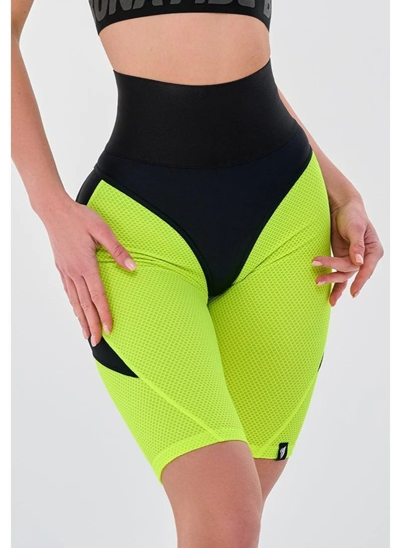 Bona Fide Bona Cycling Extra Push-up Corsage Neon Yellow Extra Corsage High Waist Biker Gym Shorts for Women for Women | Best Price UAE