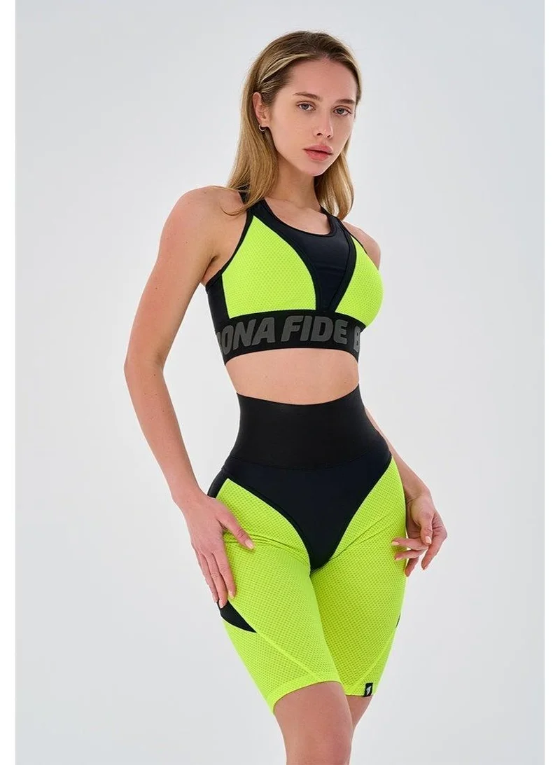 Bona Fide Bona Cycling Extra Push-up Corsage Neon Yellow Extra Corsage High Waist Biker Gym Shorts for Women for Women | Best Price UAE
