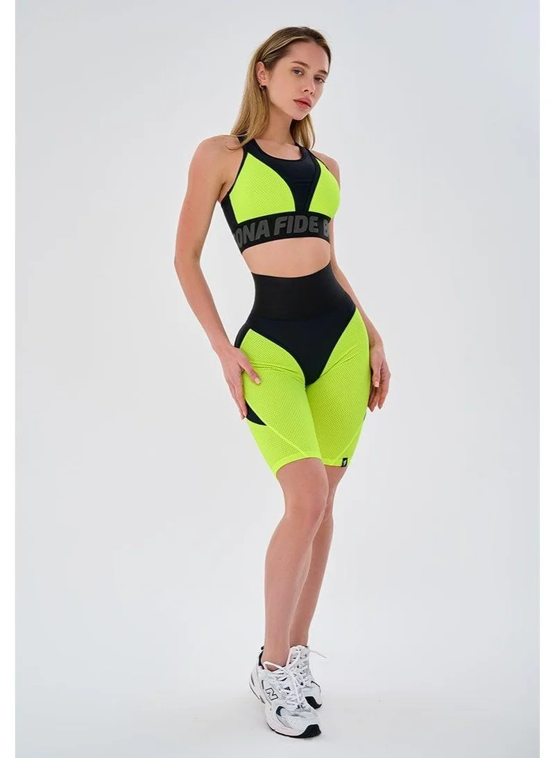 Bona Fide Bona Cycling Extra Push-up Corsage Neon Yellow Extra Corsage High Waist Biker Gym Shorts for Women for Women | Best Price UAE