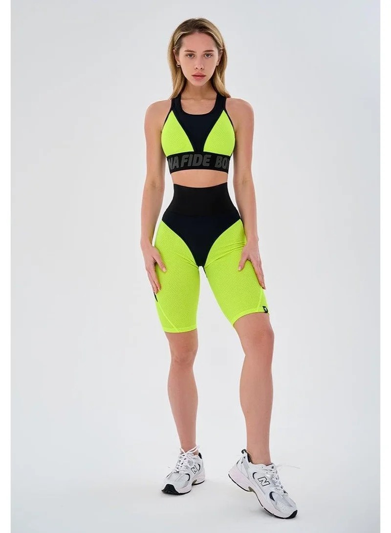 Bona Fide Bona Cycling Extra Push-up Corsage Neon Yellow Extra Corsage High Waist Biker Gym Shorts for Women for Women | Best Price UAE